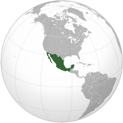 Meksikon sijainti vuonna 1864.