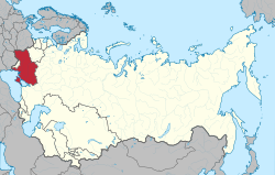 Sovyetler Birliği içerisinde Ukrayna SSC'nin yeri.