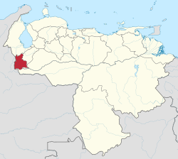 موقعیت تاچیرا در ونزوئلا