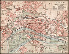 Mapa ng Magdeburgo, 1900