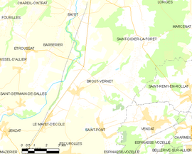 Mapa obce Broût-Vernet