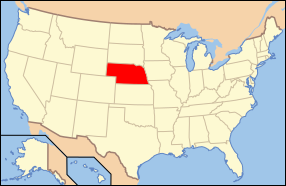 Штат Небраска АҠШ картаһында
