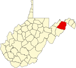 Elhelyezkedése Nyugat-Virginia államban