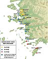 Staroveké grécke koloniálne mestá na západnom pobreží dnešného Turecka