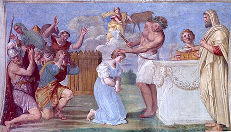 Sacrificio di Ifigenia (1609), ciclo delle Storie di Diana di palazzo Giustniani, Bassano Romano