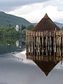 Image 3Reconstruction of a timber crannog, an ancient man-made island, on Loch Tay; several hundred crannog sites have been recorded in Scotland Credit: Dave Morris