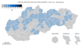 A REPUBLIKA által elért eredmény Szlovákia egyes járásaiban a 2023-as parlamenti választáson