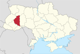 Die ligging van Ternopil-oblast in Oekraïne