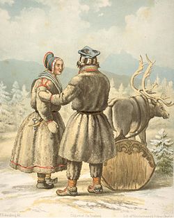 Samer från Karasjok avbildade av Johan Fredrik Eckersberg 1852.