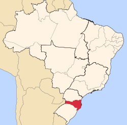 สถานที่ตั้งของรัฐซังตากาตารีนาในบราซิล