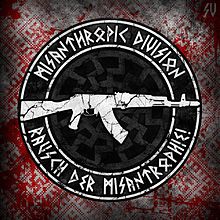 Emblem der ukrainischen Bewegung Misanthropic Division, Runen des älteren Futhark sowie Pseudorunen