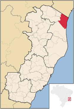 Localização de Conceição da Barra no Espírito Santo