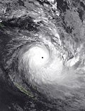 Cyclone Harold at peak intensity on 6 April