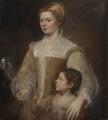 Emilia’s mother, known as ‘Milia’, together with Emilia (Titian's daughter) aged ten label QS:Len,"Emilia’s mother, known as ‘Milia’, together with Emilia (Titian's daughter) aged ten"