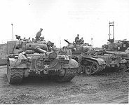 O M26 Pershing americano na Coreia. Os tanques norte-coreanos não foram páreos para os modernos blindados americanos.