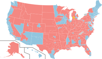 A map of the United States by Congressional district