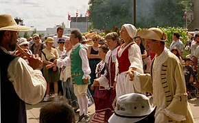 Les Fêtes de la Nouvelle-France près de la place Royale dans le Vieux-Québec.