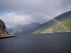 Fjord and a rainbow