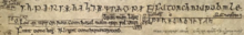 Beschreibung der Ausprägung einer jüngeren Runenreihe im Book of Ballymote, Irland 1390