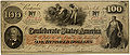 1. Az Amerikai Konföderációs Államok 100 dolláros bankjegye az amerikai polgárháború idejéből (1861–1865) (javítás)/(csere)