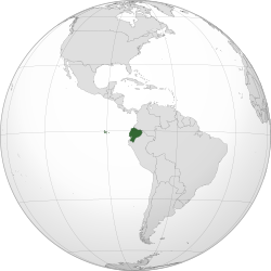 Location of Igwador (dark green) in South America (grey)
