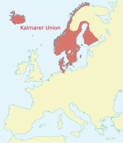 16世纪初期的卡爾马联盟领土