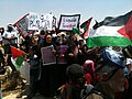 'n Palestynse betoging teen die sloping van die dorp Susya.