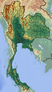 Map showing the location of Khuean Srinagarindra National Park