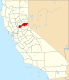 Harta statului California indicând comitatul Placer