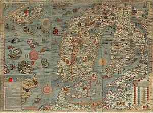 ה"כרטא מרינה" - מפה משנת 1539 מעשה ידי הקרטוגרף השוודי אולאוס מגנוס. מפה זו היא המפה הקדומה ביותר של הארצות הנורדיות שבה מפורטים שמות אתרים.