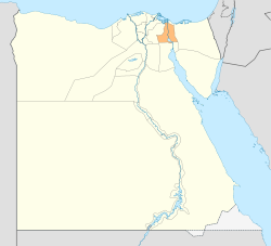 Ismailia Governorate on the map of Egypt