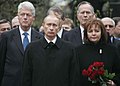 Bill Clinton, Vladimir Putin, wife Ludmila Putina and George H. W. Bush