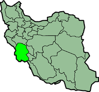 نقشه‌ای نشان‌دهندهٔ استان خوزستان در ایران