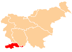 نقشه موقعیت ایستریای اسلوونی