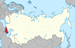 สถานที่ตั้งของสหพันธ์สาธารณรัฐสังคมนิยมโซเวียตทรานส์คอเคซัสภายในสหภาพโซเวียต