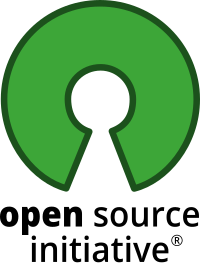 large green "C" rotated 90 degrees clockwise to form a sort of key hole marked with small circled "R" indicating a registered trademark and the words "open source" beneath