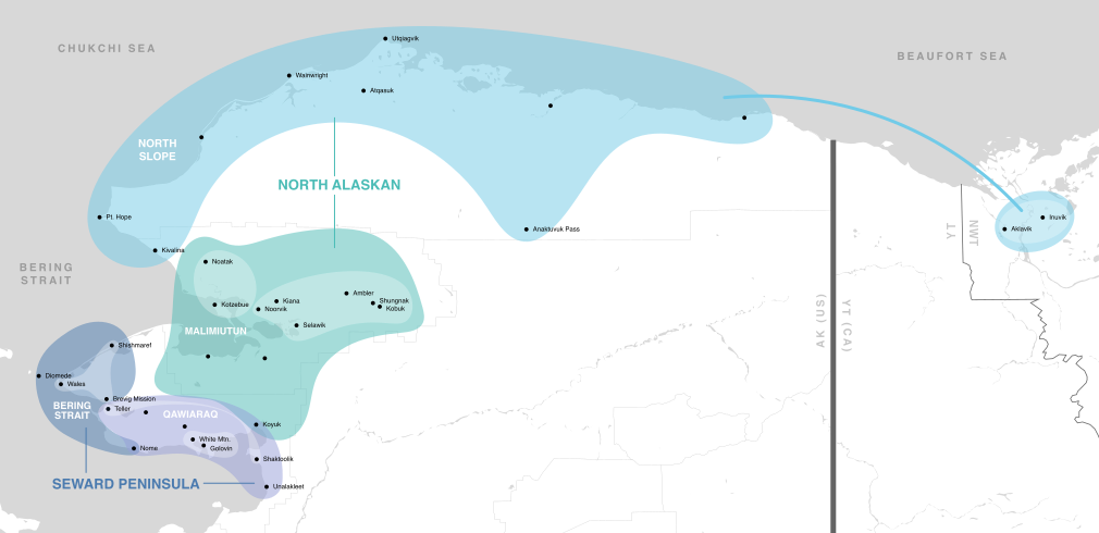 Iñupiaq language map