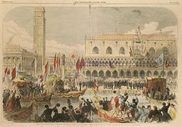 Arrivo di Vittorio Emanuele a Palazzo Ducale (The Illustrated London News)