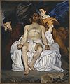 『死せるキリストと天使たち』1864年。油彩、キャンバス、179.4 × 149.9 cm。メトロポリタン美術館[52]。1864年サロン入選[49]。