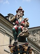 Kindlifresserbrunnen op de Kornhausplatz, Bern, Zwitserland