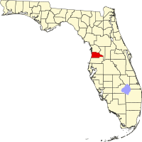 Округ Ернандо на мапі штату Флорида highlighting