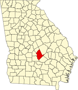 map of Georgia highlighting Dodge County