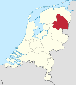 Ligging van die provinsie Drenthe in Nederland