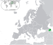 Mapa do Azerbaijão na Europa