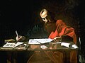 Sant Pau escrivent las Epistòlas, òbra de Valentin de Boulogne o Nicolas Tournier (Houston, Blaffer Foundation)