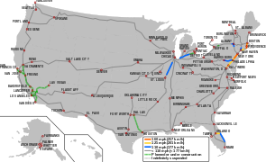 Основні залізничні магістралі США