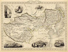 1851. Tibet, Mongolie et Mandchourie, (Tartarie chinoise), au sein de l'Empire mandchou, par John Tallis ; la province du Qinghai est mentionnée sous la transcription du mandarin de Thsianghai.