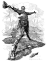 1892 m. Edvardo Linlio Samburno iliustracija, kurioje vaizduojamas britų magnatas Sesilis Rodsas, apžergęs Afriką nuo Kapo iki Kairo.