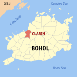 Peta Bohol dengan Clarin dipaparkan