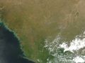 Image satellite de Guinée prise en fevrier 2003 Satellite image of Guinea in February 2003